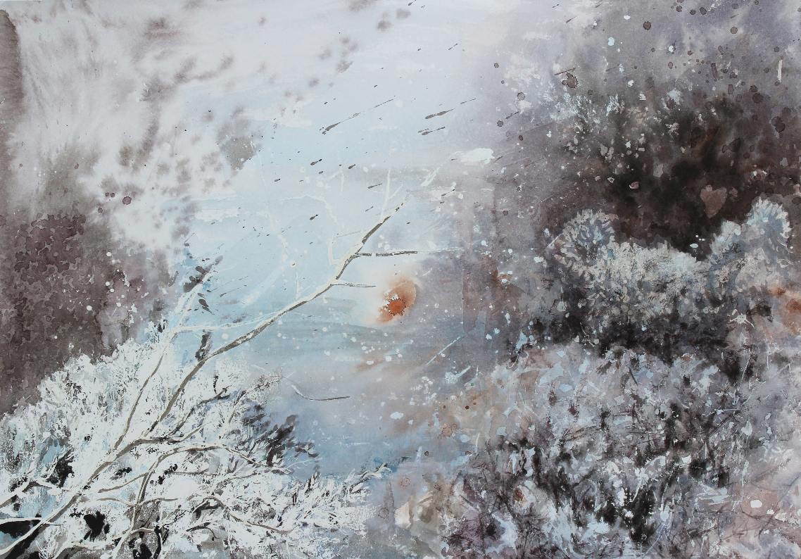 Petra Timmas, Wasserstern. chinesische Tusche, 2018