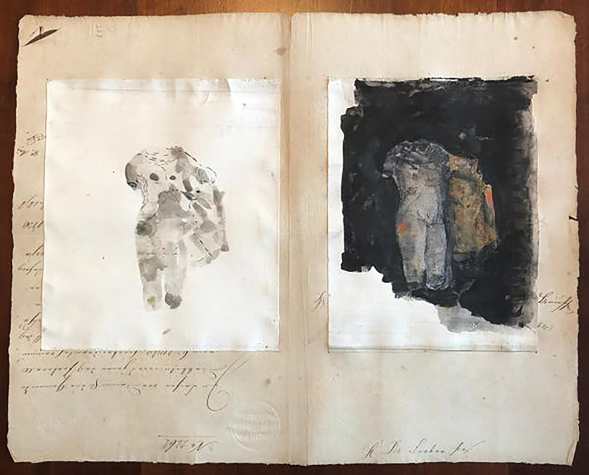 Falko Behrendt, Apollo, 2020. Collage, Gouache, Tusche