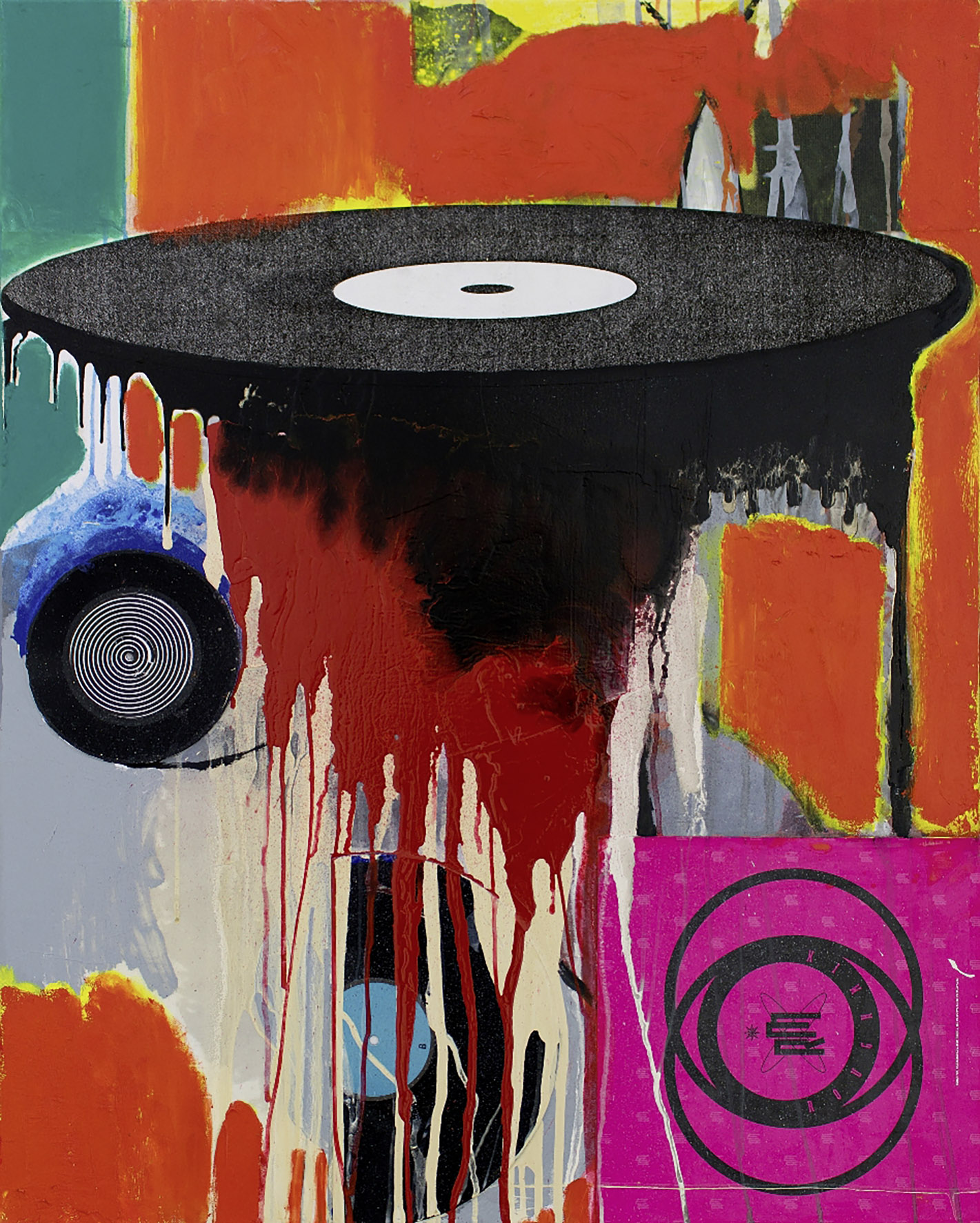 Klaus Killisch, Die Welt ist eine Scheibe, 2013, Mischtechnik auf LW.100x 80cm