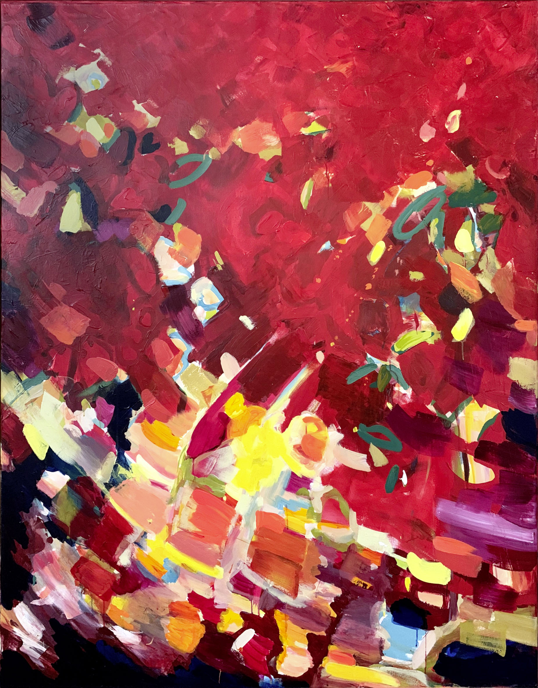 Maria Müller, ich dacht, ich weiß wie´s küssen geht, 2022, Acryl auf Leinwand, 180x140 cm