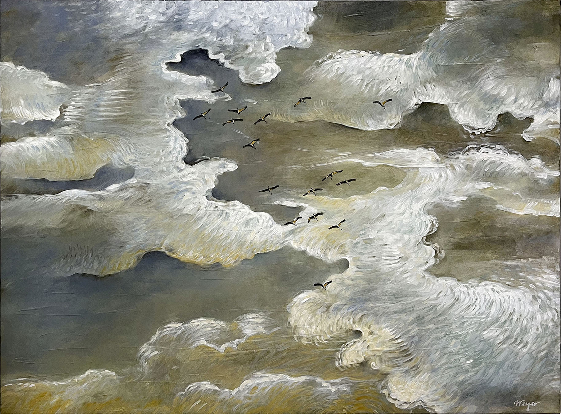 Anja Weyer, Ostseehimmel, 2021, Acryl auf Leinwand, 60 x 80 cm
