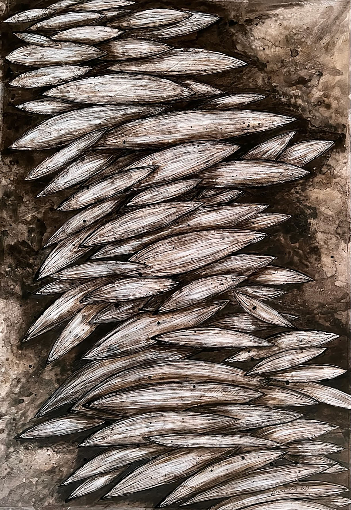 Floriane Kalz, Evolution. 2023, Mixed Media auf Papier