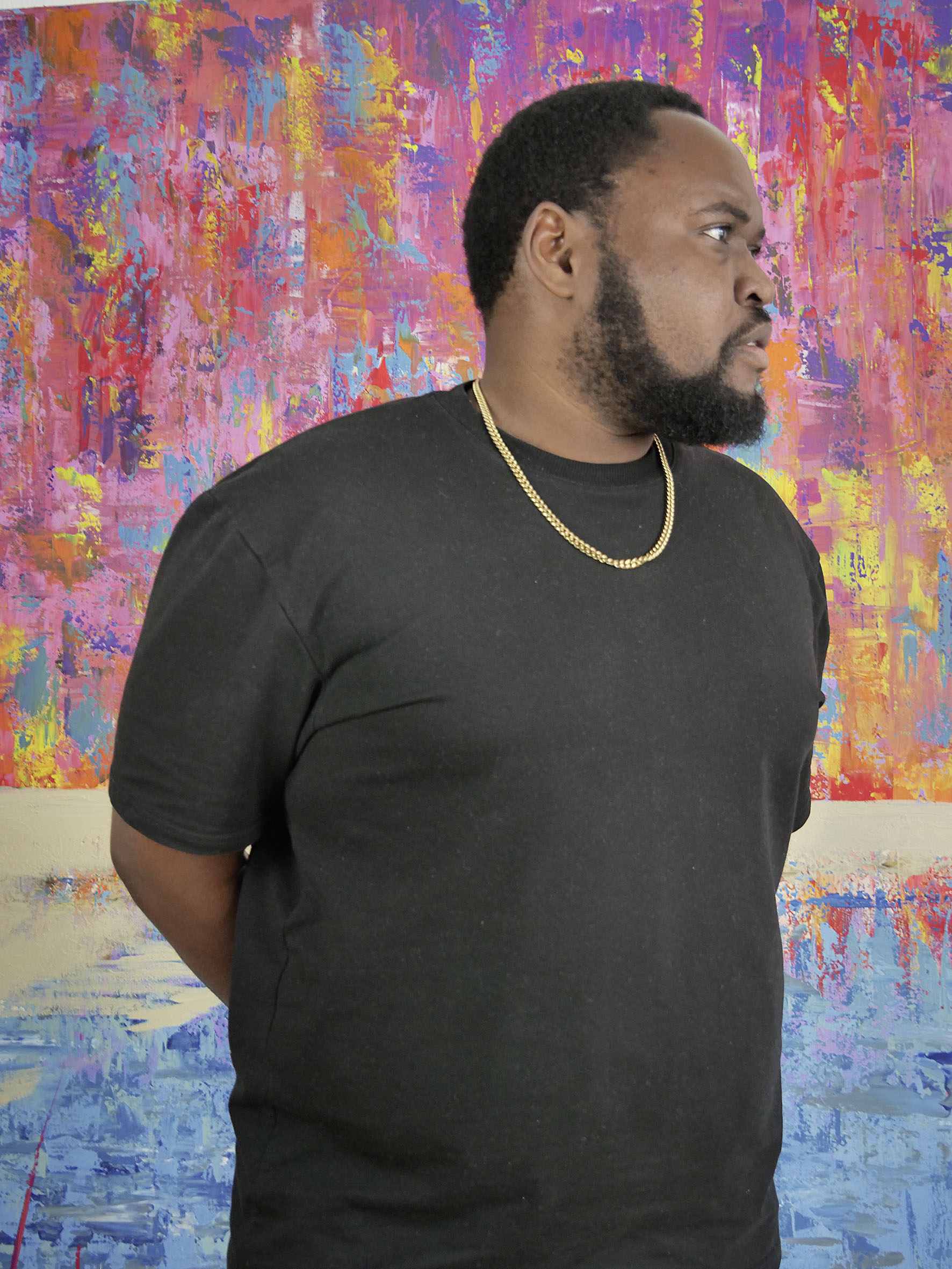 Tiwonge Tembo, Deutsche Marmelade. 2023, Spachtel, Acryl auf Leinwand (Foto: Moustafa Abdelhamid)