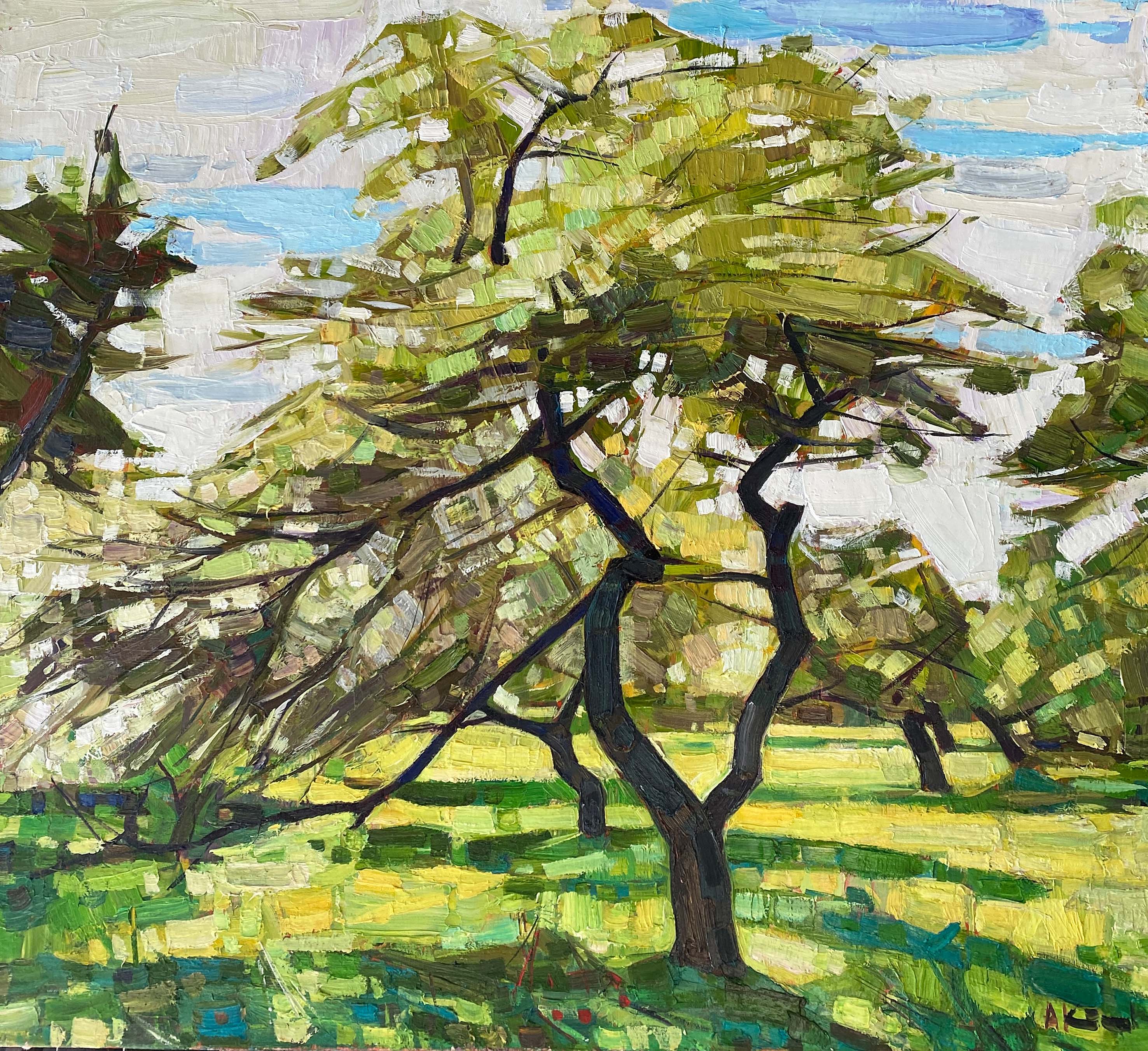 Arvydas Kašauskas: Obelys. 2016, Öl auf Leinwand