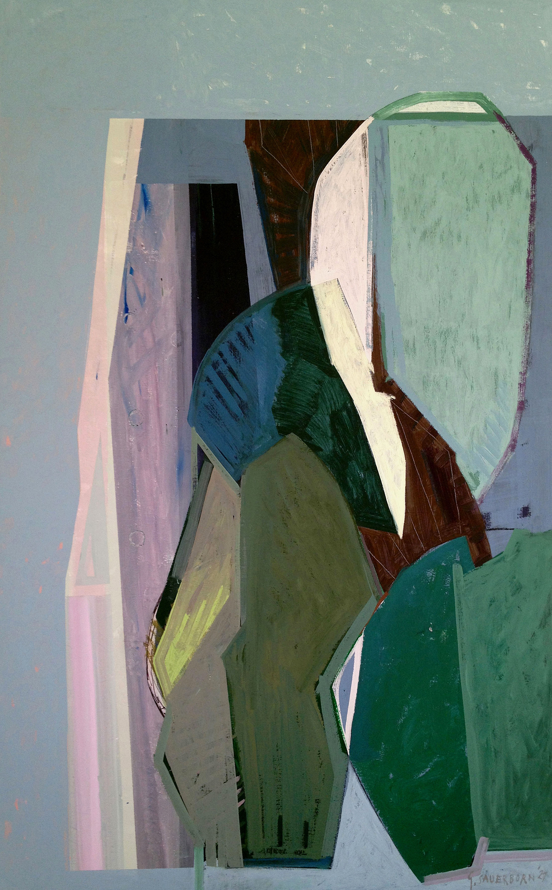 Grit Sauerborn: Nach dem Regen. 2022, Acryl, Tusche, Kohle auf Leinwand