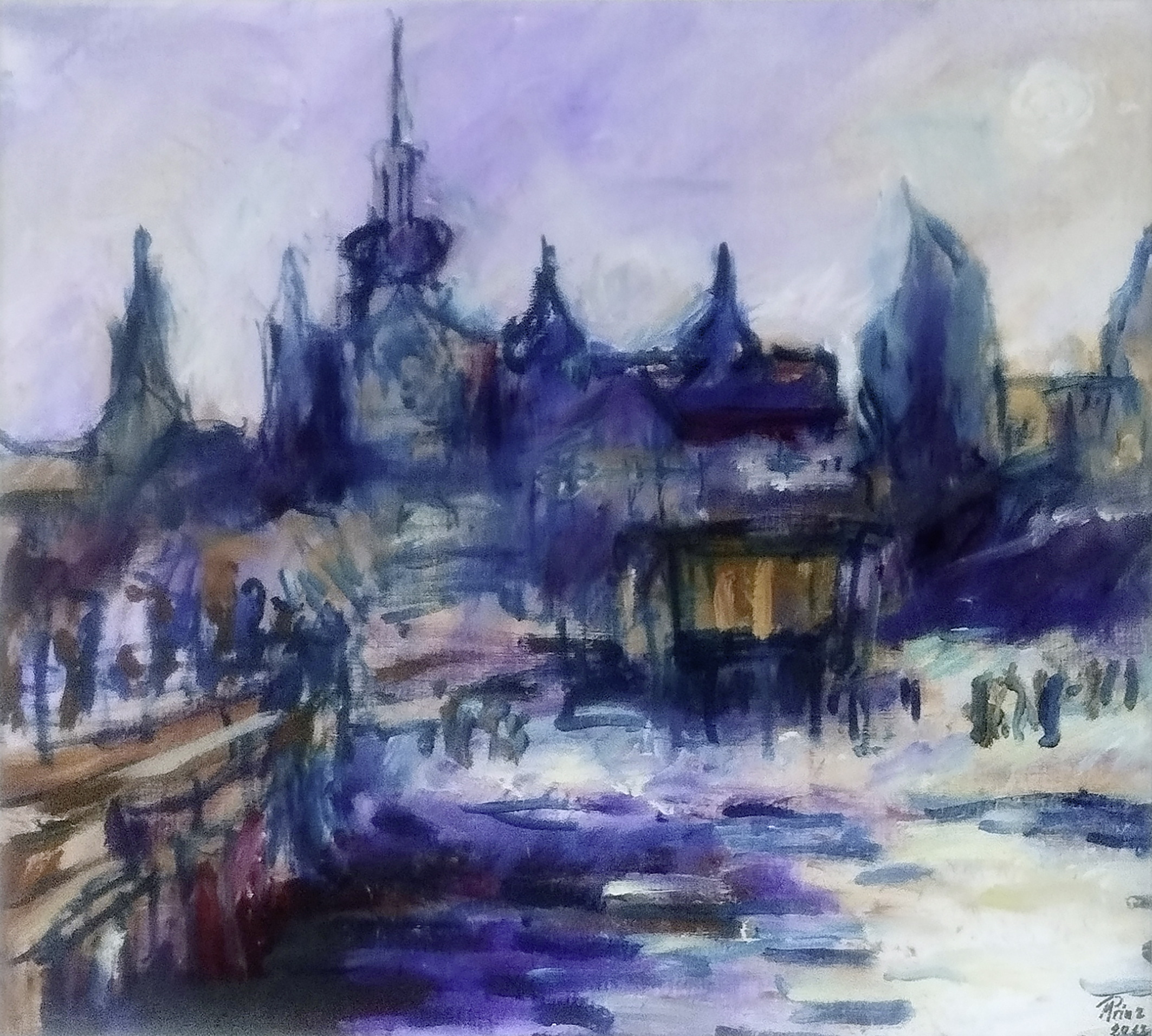 Manfred Prinz: Zinnowitz. 2019, Öl