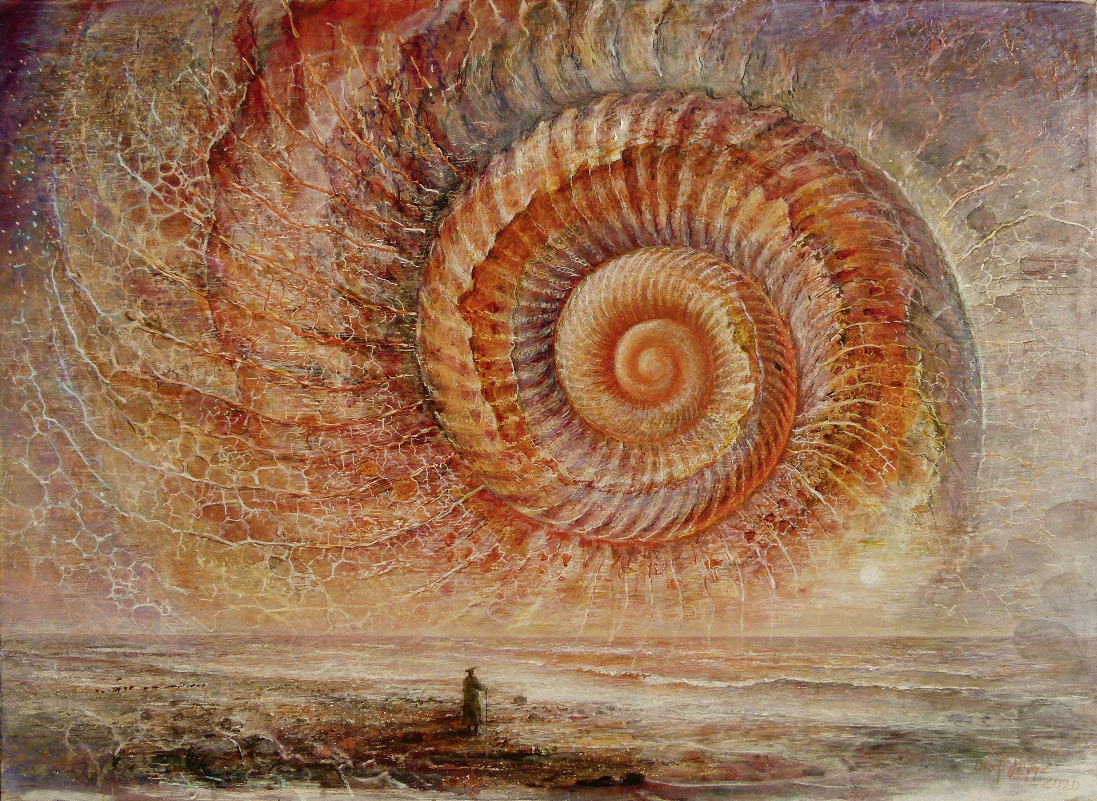 Olaf Hoppe: Mann am Meer - die Supernova. 2020, Acryl auf Leinwand