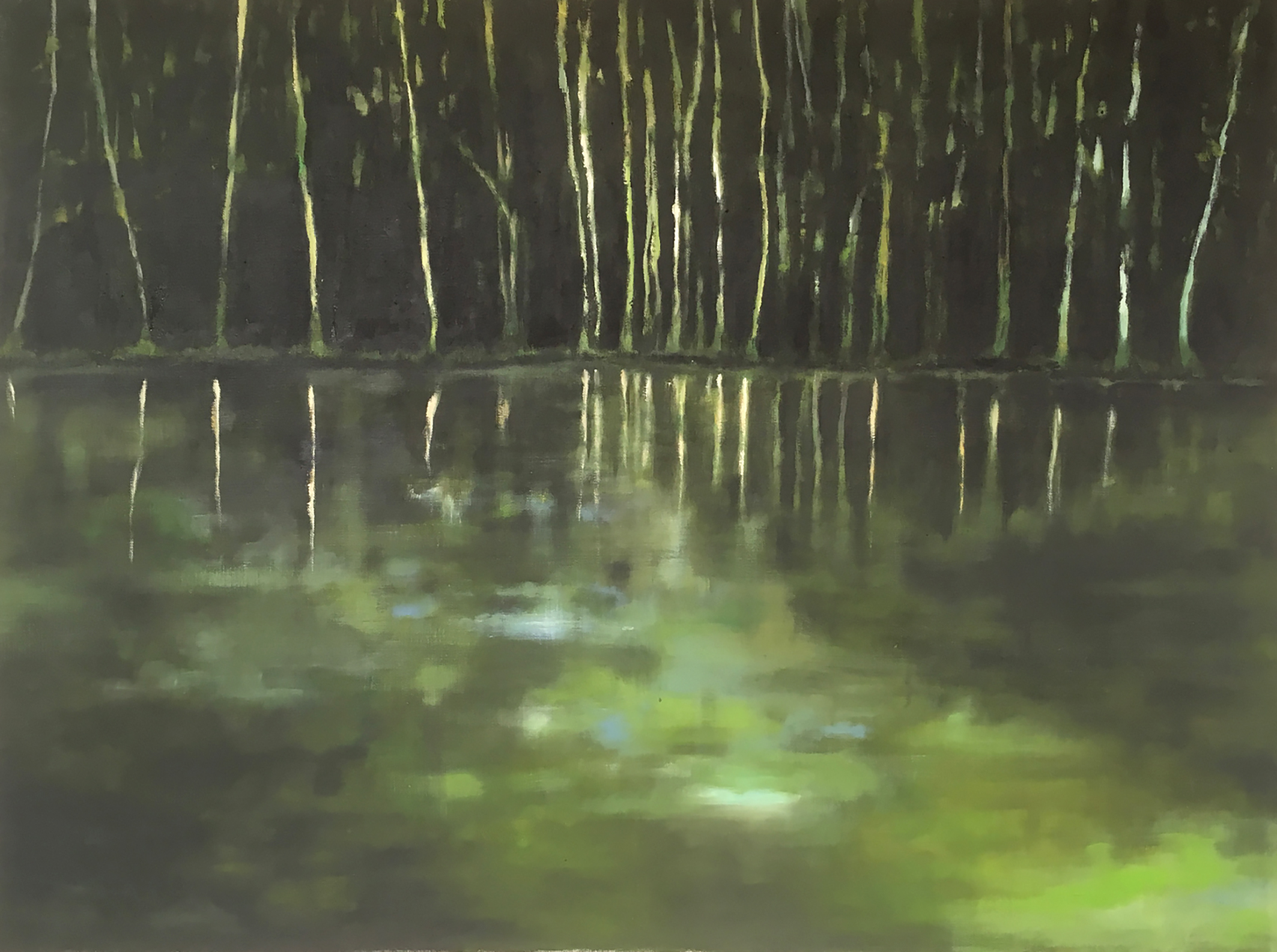 Kristina Andres: Nachtwasser. 2018, Öl auf Leinwand