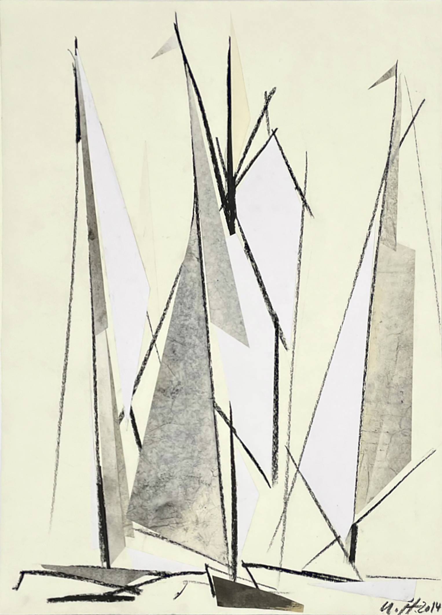 Ursula Strozynski: Zeese I. 2014, Collage auf weißem Grund Foto: Studio Beyer