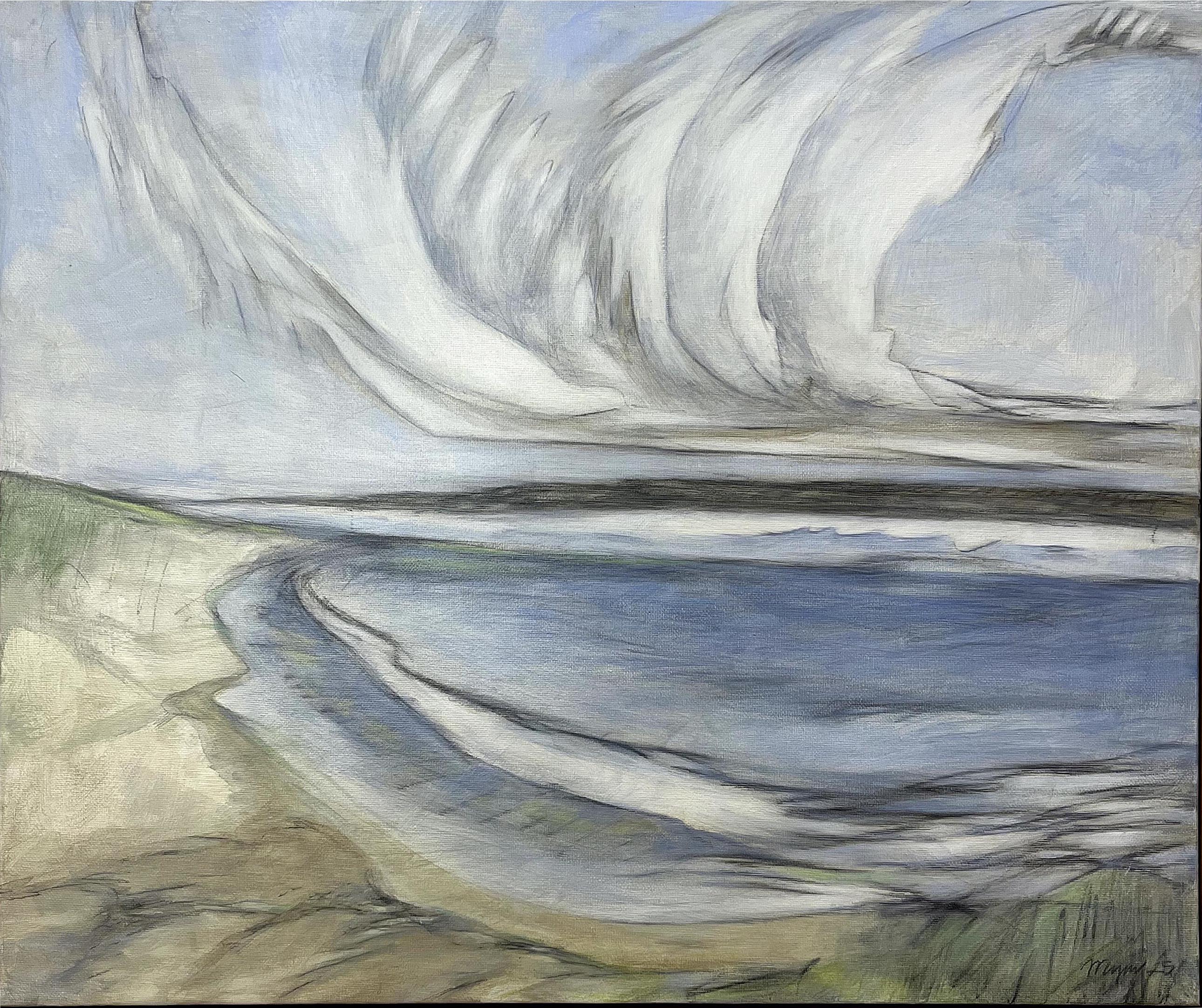 Anja Weyer: Schwanenwolken. 2025, Mischtechnik auf Leinwand