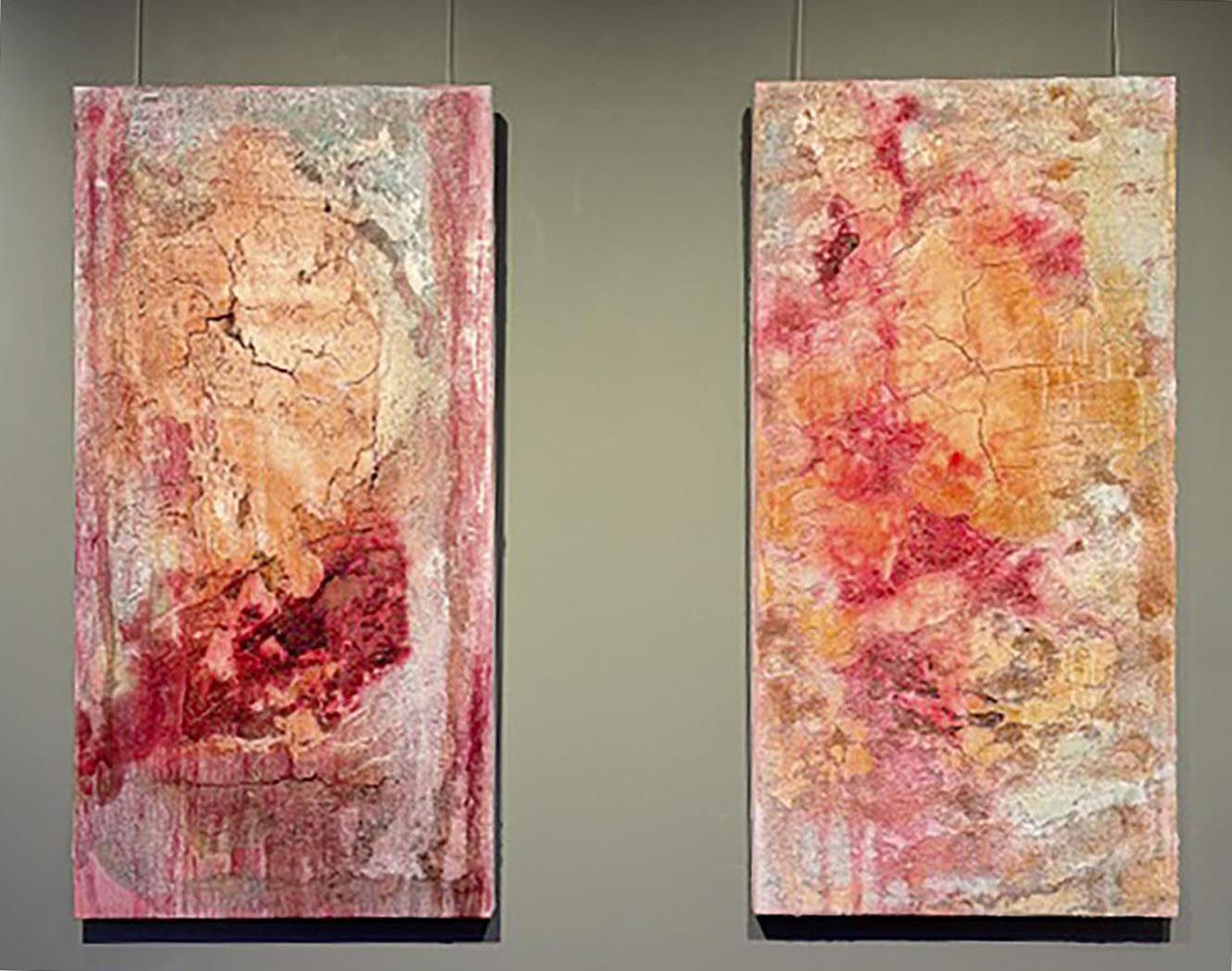 Birgit Petersen: Blühende Brüche.  Acryl, Öl, Mischtechnik, 2026 (Foto: Detlef Gödecke)