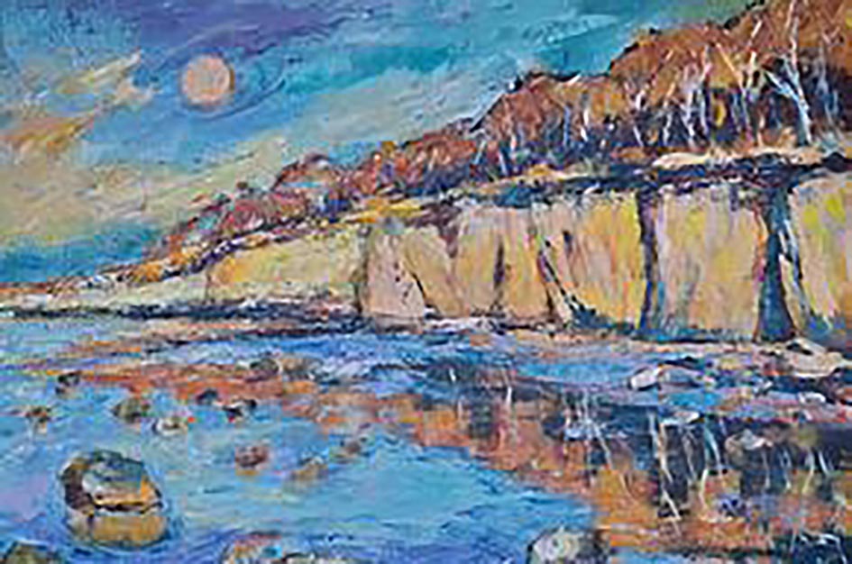 Evelyn Buchberger: Steilküste an der Ostsee. 2026, Acryl (Foto: Egbert Buchberger)