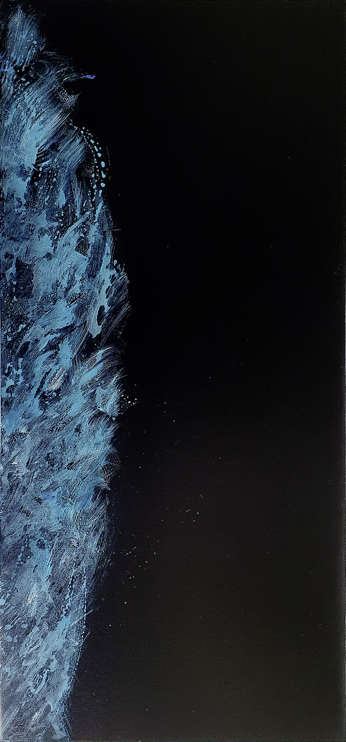Astrid Clasen: Watchin. 2024, Öl auf Leinwand, Acryl und Tusche