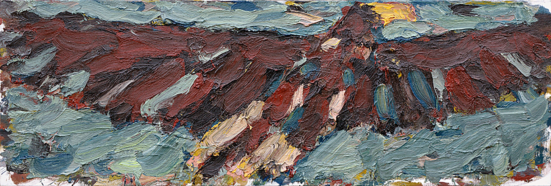 Ingmar Bruhn: o. T. 2026, Öl auf Baumwolle, 70x250 cm